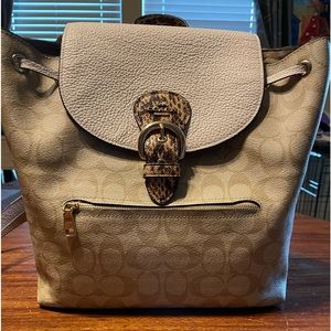 Coach brown beige backpack. Great condition